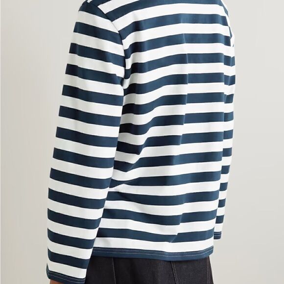 NWT Reformation Jeans White/Navy Nautical Stripe Long Sleeve Top. Oversized XS. - Picture 2 of 9
